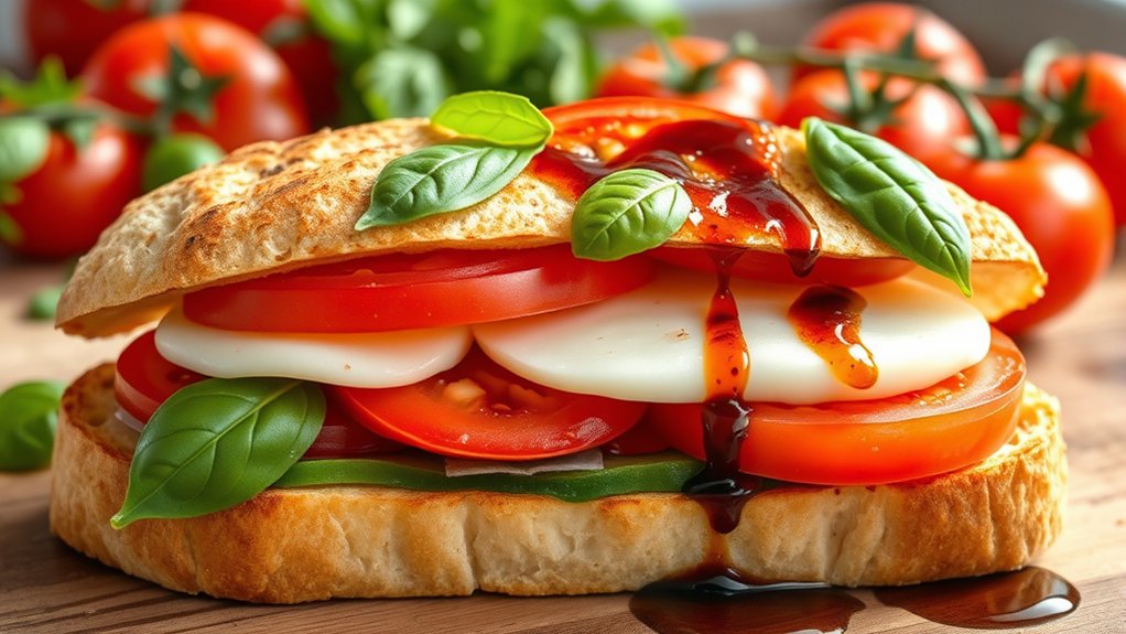 Caprese-Sandwich mit Mozzarella