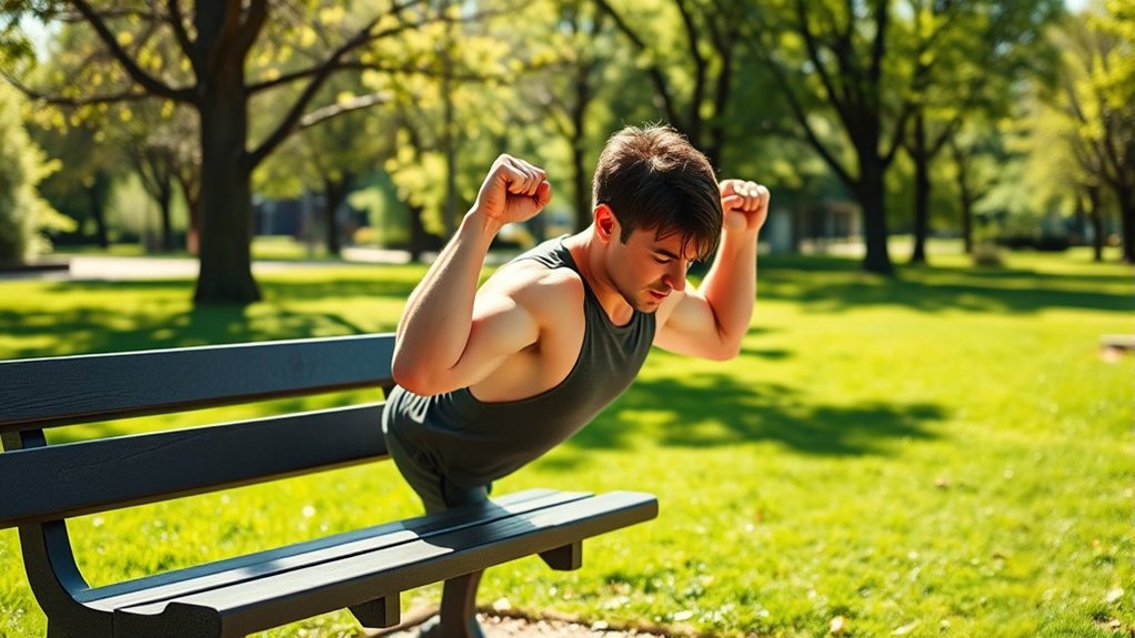 Trizeps-Dip-Übung mit Körpergewicht